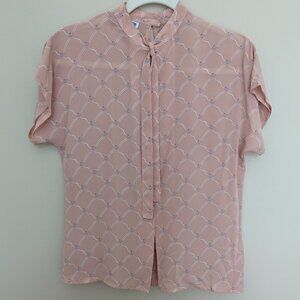VINTAGE Collage Town blouse size 7/8 pale pink peach EUC 1970s